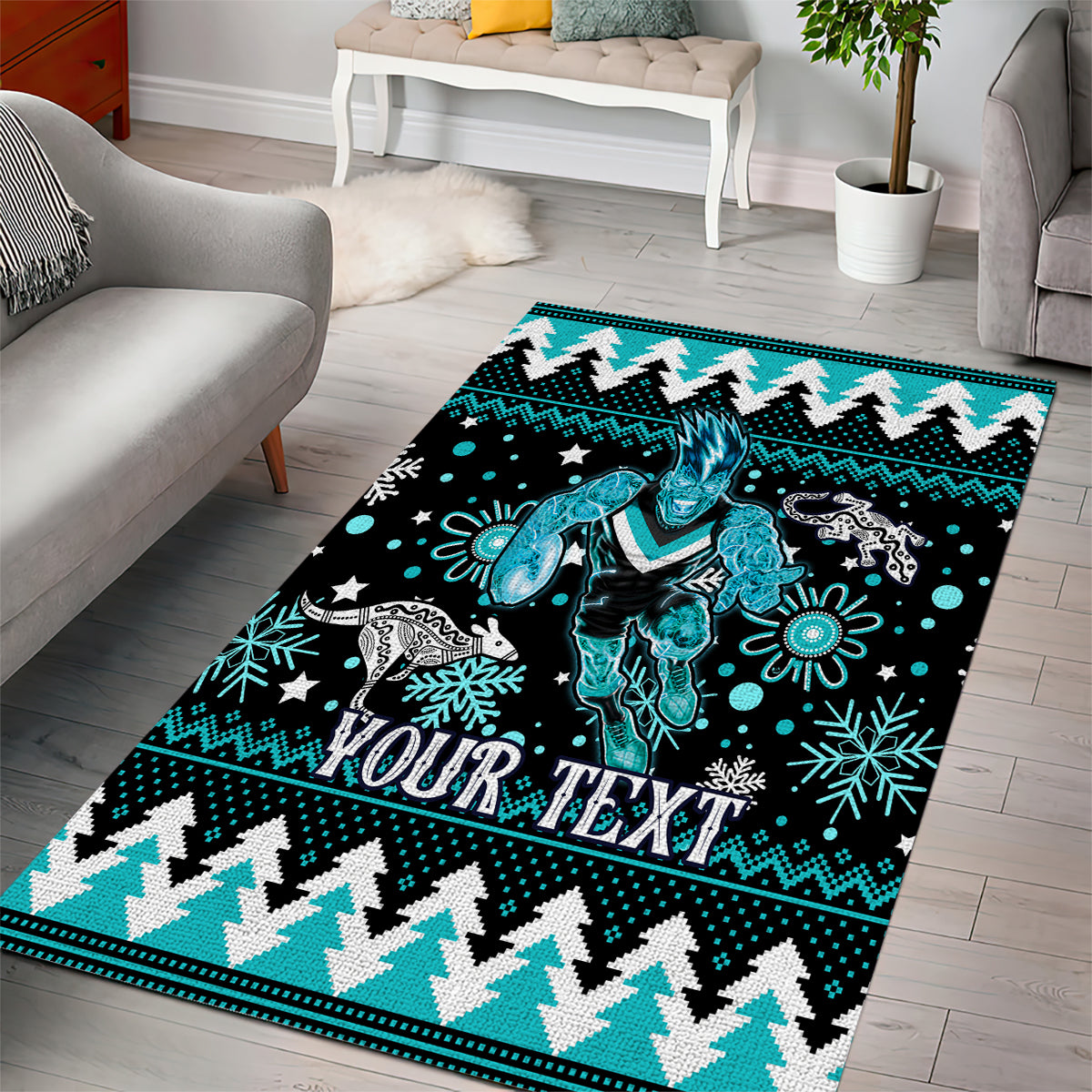 custom-port-adelaide-power-football-area-rug-port-adelaide-power-football-christmas-vibe-2023