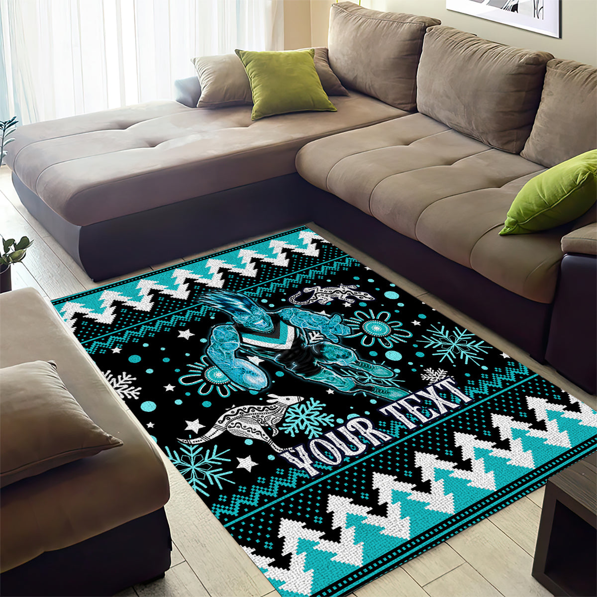 custom-port-adelaide-power-football-area-rug-port-adelaide-power-football-christmas-vibe-2023