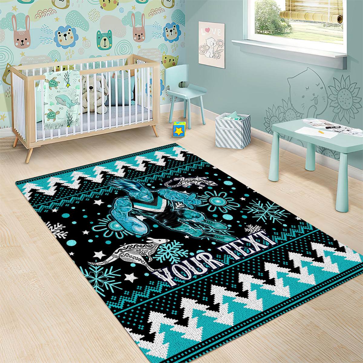 custom-port-adelaide-power-football-area-rug-port-adelaide-power-football-christmas-vibe-2023