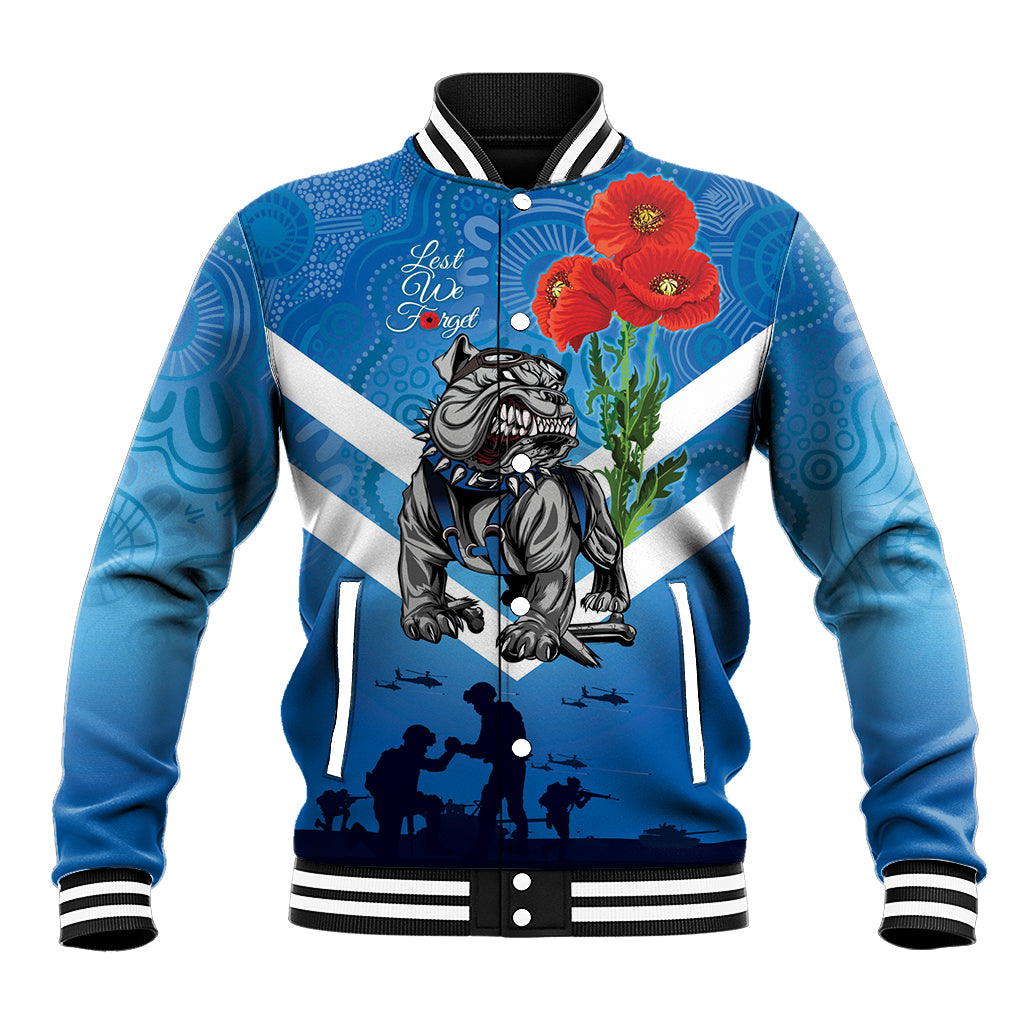 Custom Bulldogs Rugby ANZAC Baseball Jacket The Military Soldiers with Aboriginal Style