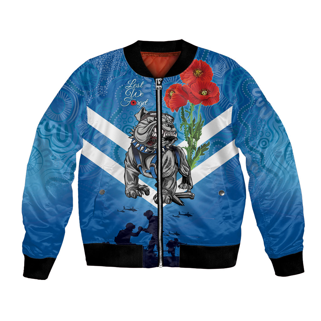 Custom Bulldogs Rugby ANZAC Bomber Jacket The Military Soldiers with Aboriginal Style