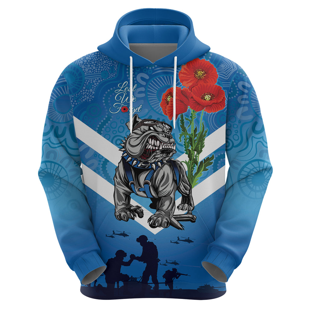 Custom Bulldogs Rugby ANZAC Hoodie The Military Soldiers with Aboriginal Style