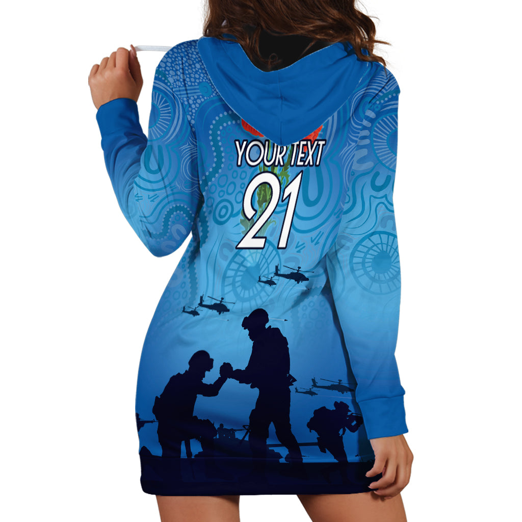 Custom Bulldogs Rugby ANZAC Hoodie Dress The Military Soldiers with Aboriginal Style