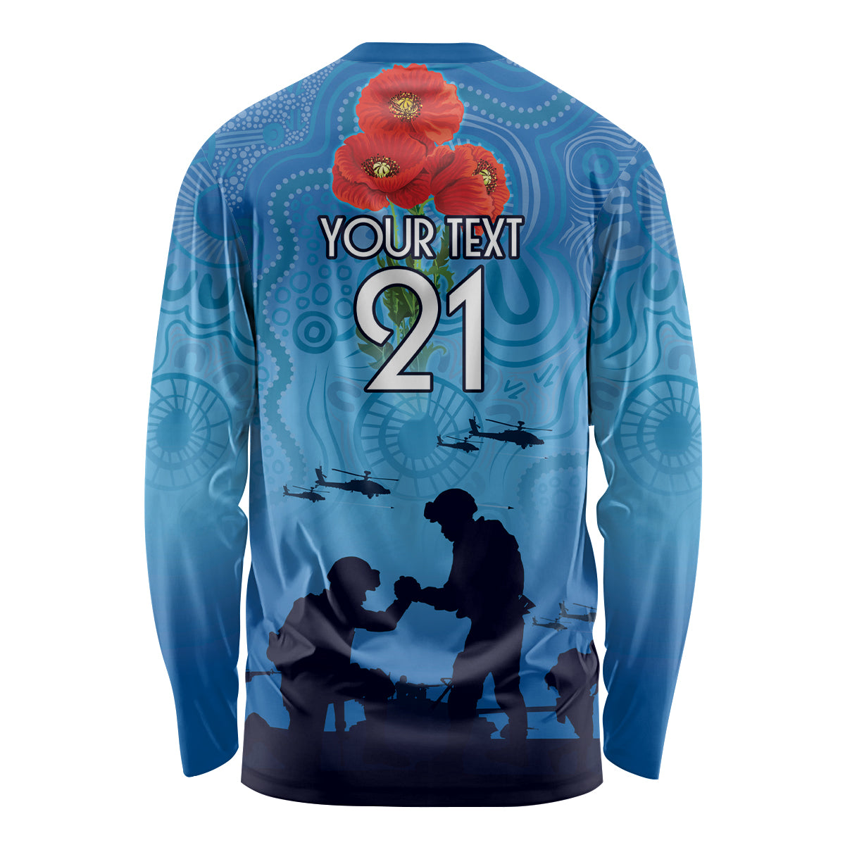 Custom Bulldogs Rugby ANZAC Long Sleeve Shirt The Military Soldiers with Aboriginal Style