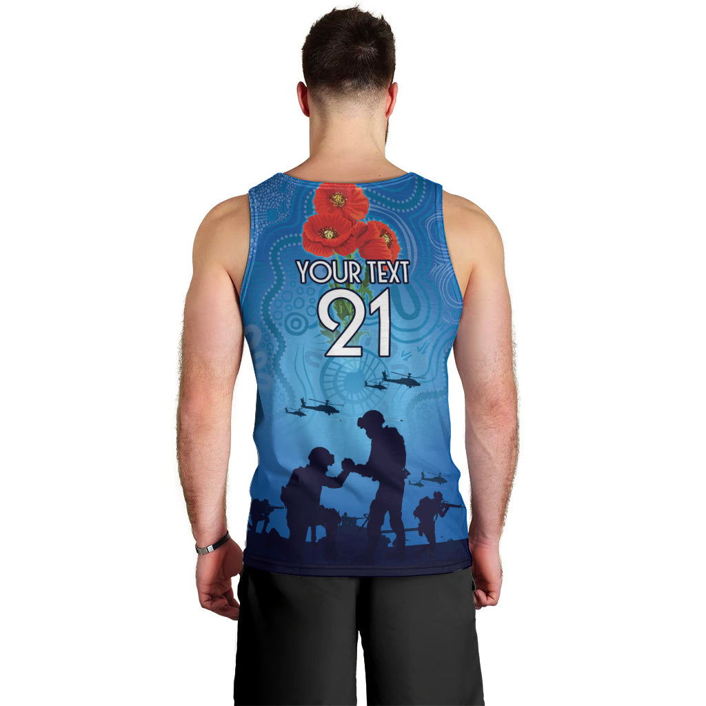 Custom Bulldogs Rugby ANZAC Men Tank Top The Military Soldiers with Aboriginal Style