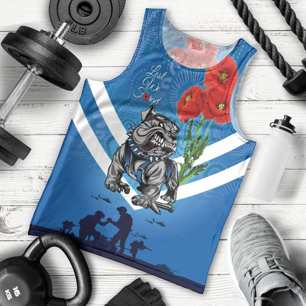 Custom Bulldogs Rugby ANZAC Men Tank Top The Military Soldiers with Aboriginal Style