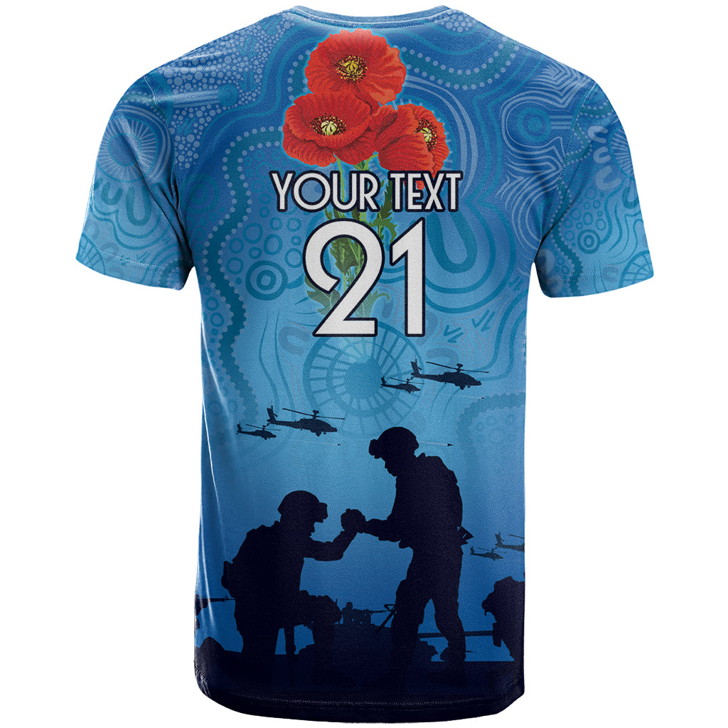 Custom Bulldogs Rugby ANZAC T Shirt The Military Soldiers with Aboriginal Style