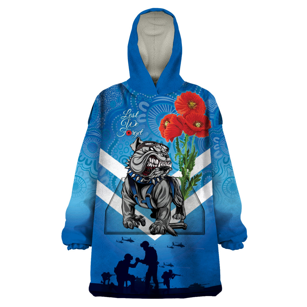 Custom Bulldogs Rugby ANZAC Wearable Blanket Hoodie The Military Soldiers with Aboriginal Style