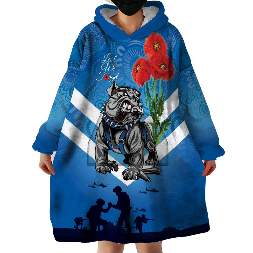 Custom Bulldogs Rugby ANZAC Wearable Blanket Hoodie The Military Soldiers with Aboriginal Style