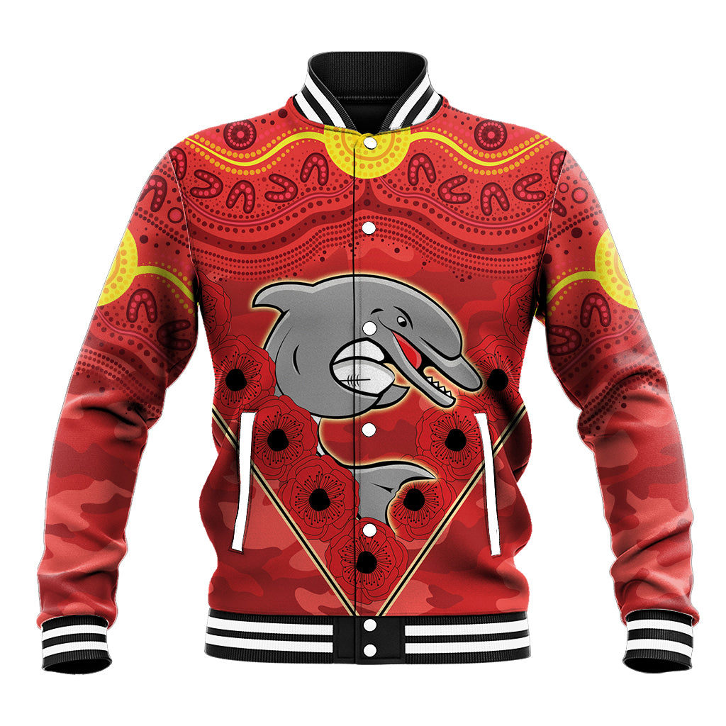 Custom Dolphins Rugby ANZAC Baseball Jacket Aboriginal and Army Patterns