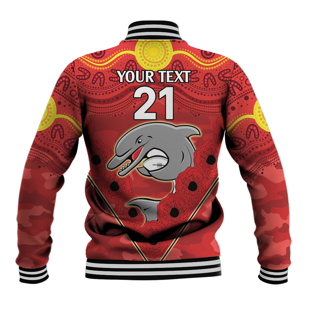 Custom Dolphins Rugby ANZAC Baseball Jacket Aboriginal and Army Patterns