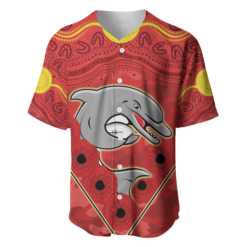 Custom Dolphins Rugby ANZAC Baseball Jersey Aboriginal and Army Patterns