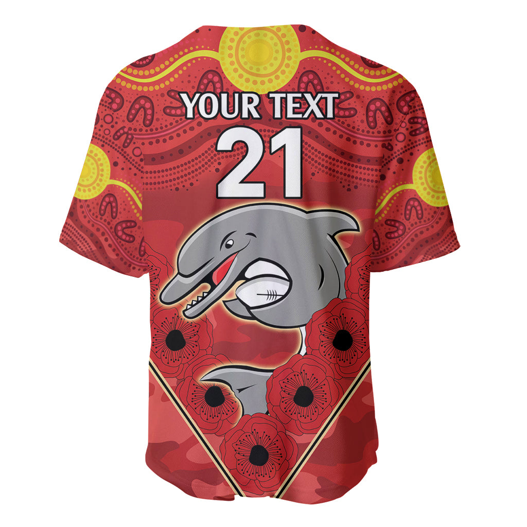 Custom Dolphins Rugby ANZAC Baseball Jersey Aboriginal and Army Patterns