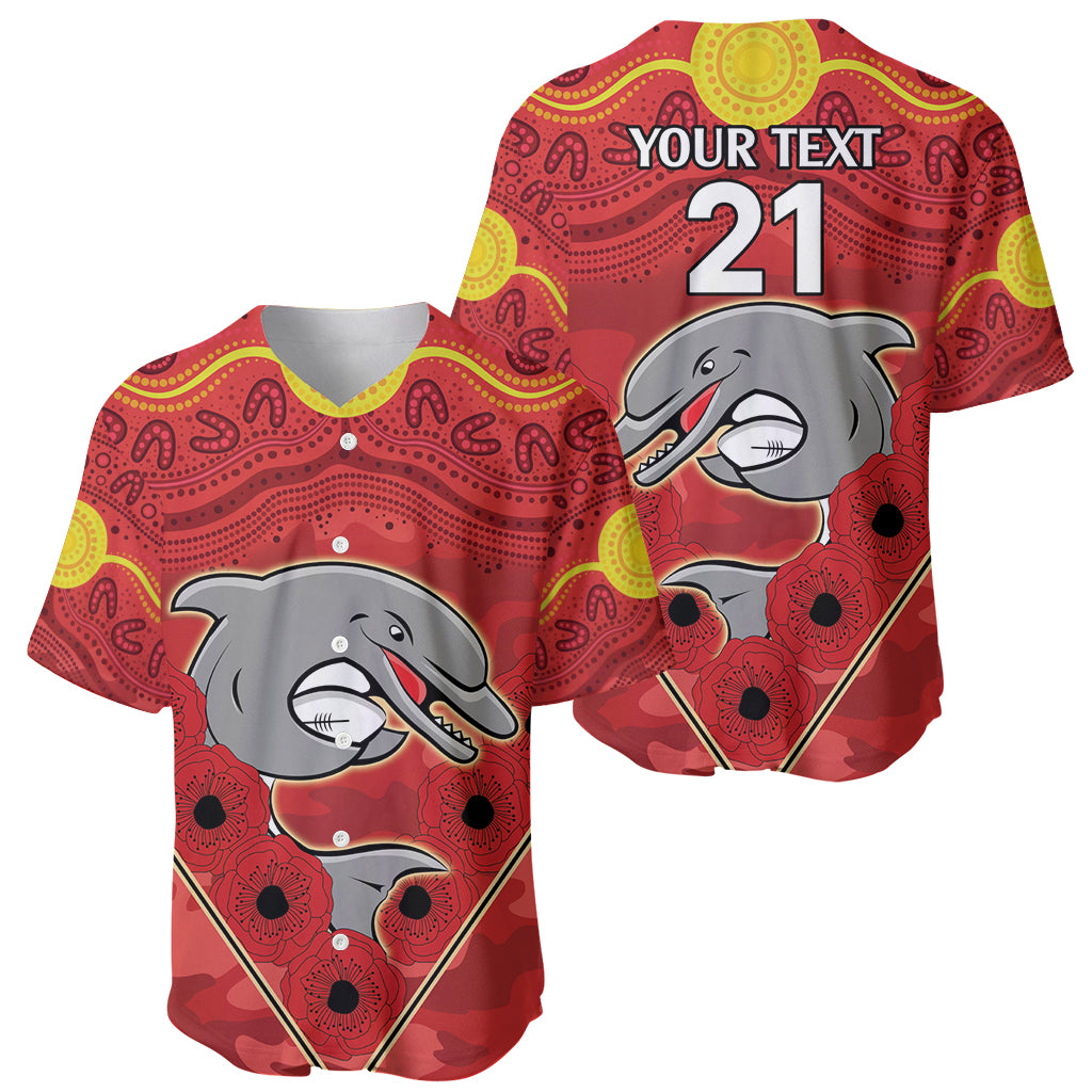 Custom Dolphins Rugby ANZAC Baseball Jersey Aboriginal and Army Patterns