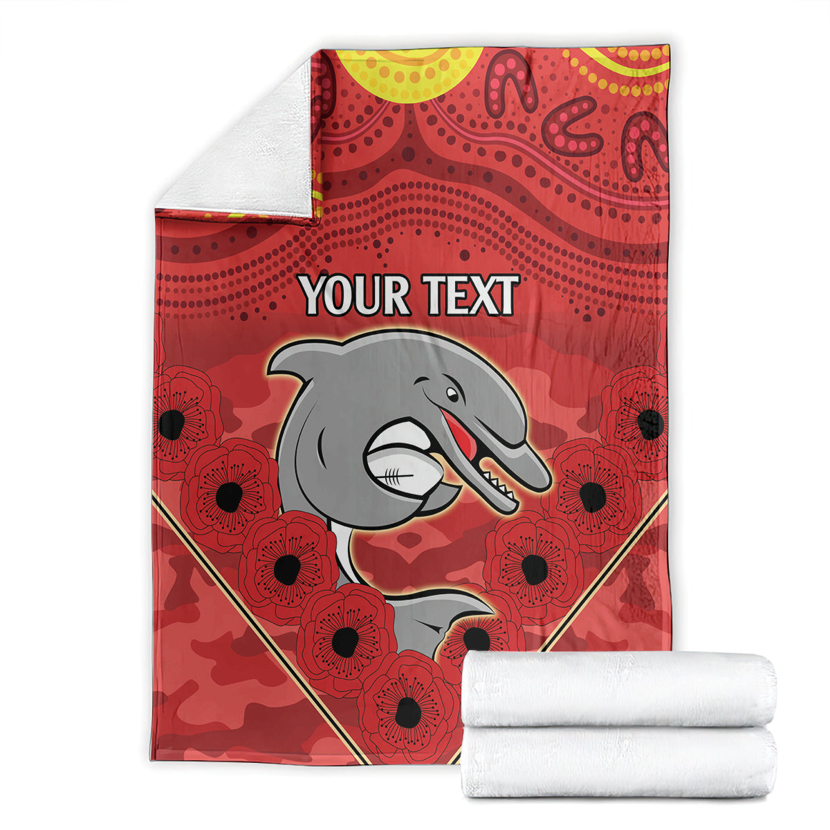 Custom Dolphins Rugby ANZAC Blanket Aboriginal and Army Patterns