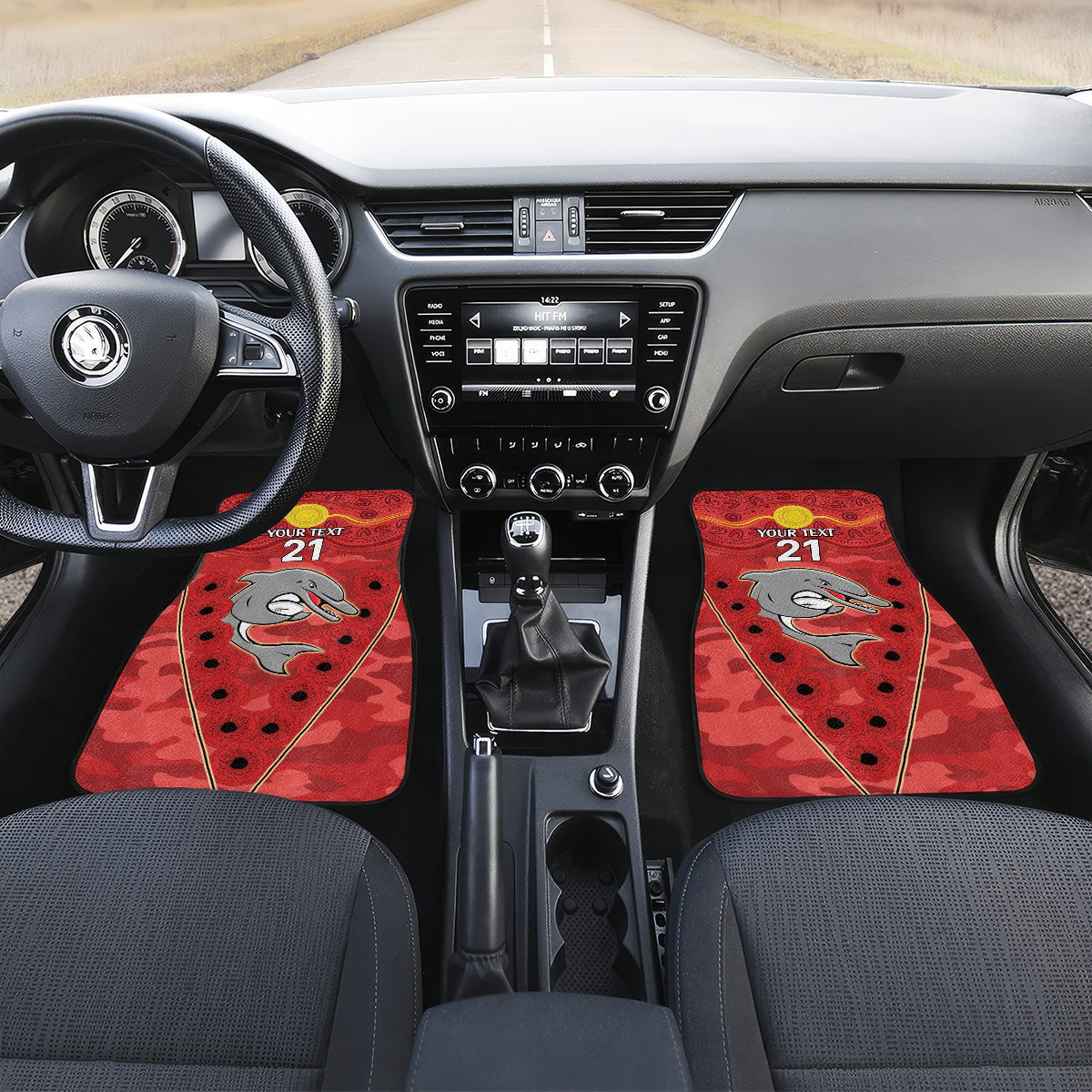 Custom Dolphins Rugby ANZAC Car Mats Aboriginal and Army Patterns