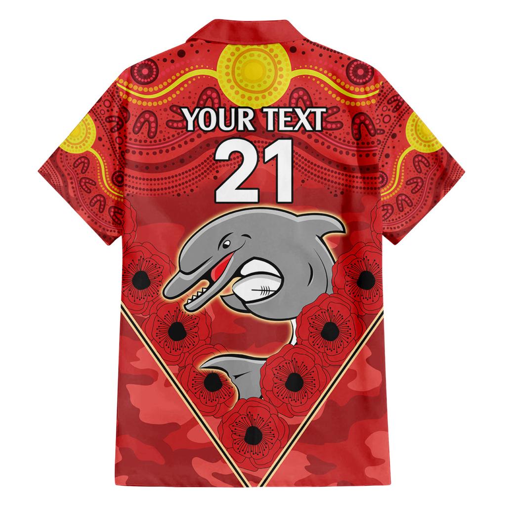 Custom Dolphins Rugby ANZAC Family Matching Long Sleeve Bodycon Dress and Hawaiian Shirt Aboriginal and Army Patterns