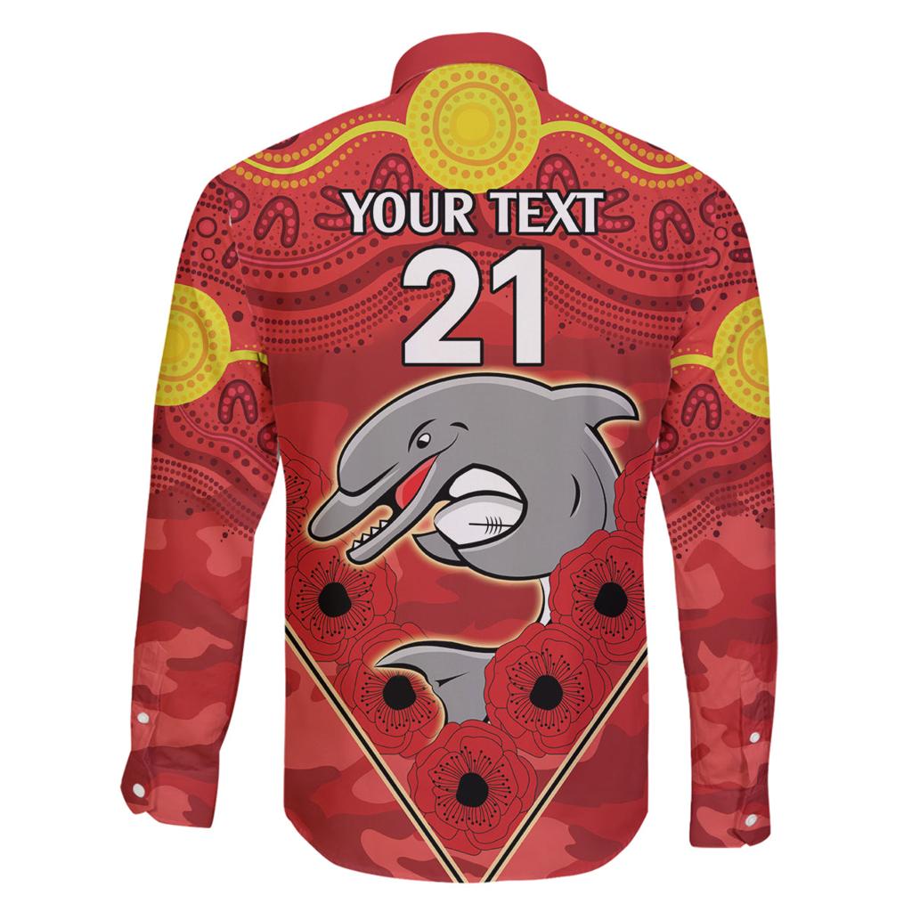 Custom Dolphins Rugby ANZAC Family Matching Long Sleeve Bodycon Dress and Hawaiian Shirt Aboriginal and Army Patterns