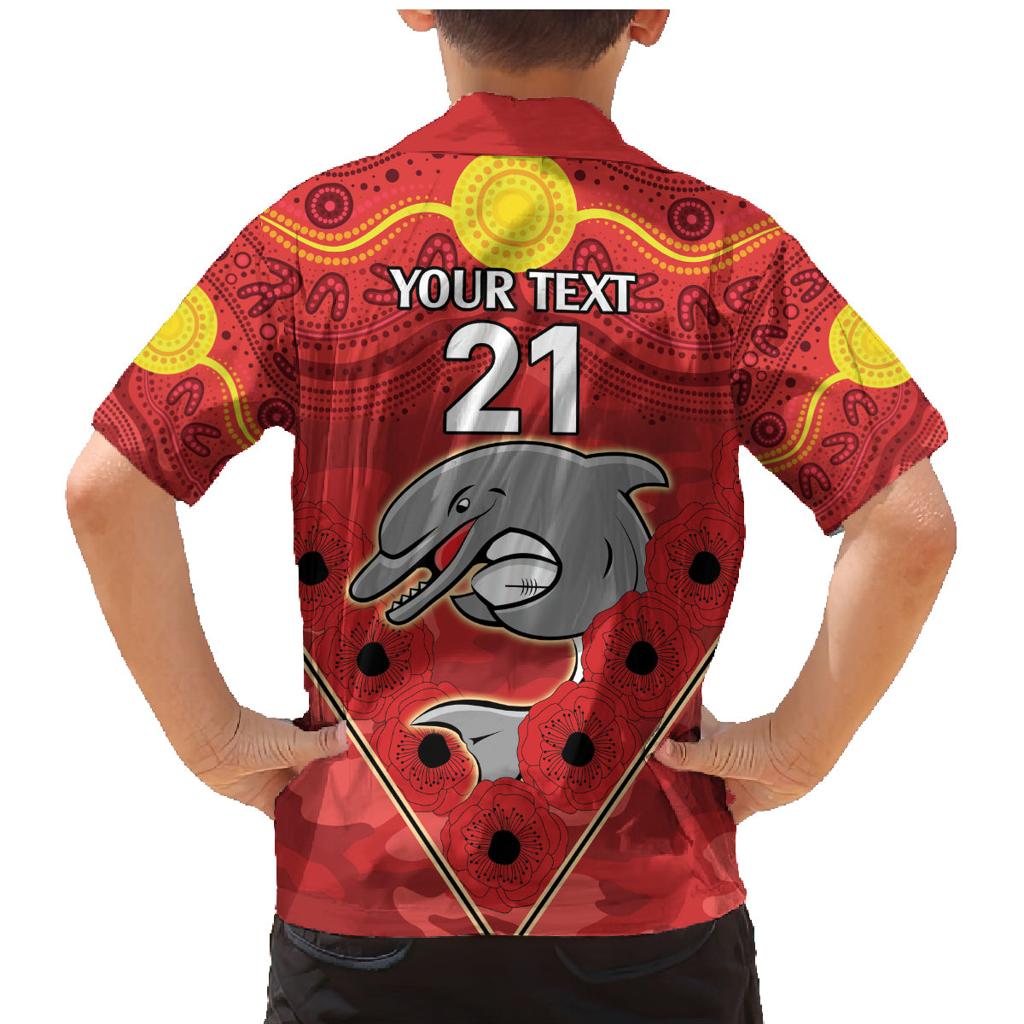 Custom Dolphins Rugby ANZAC Family Matching Mermaid Dress and Hawaiian Shirt Aboriginal and Army Patterns