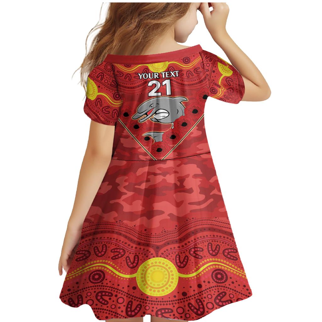 Custom Dolphins Rugby ANZAC Family Matching Mermaid Dress and Hawaiian Shirt Aboriginal and Army Patterns