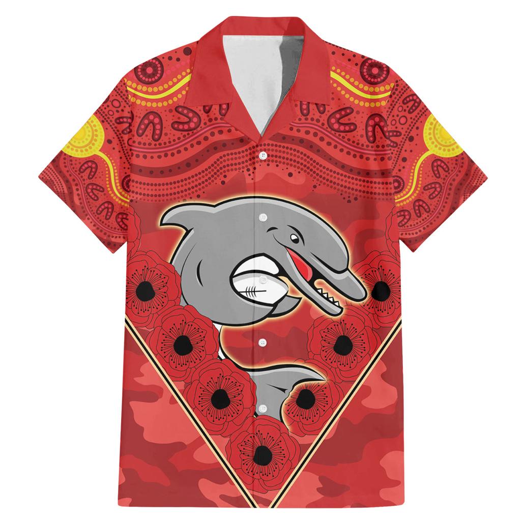 Custom Dolphins Rugby ANZAC Family Matching Mermaid Dress and Hawaiian Shirt Aboriginal and Army Patterns