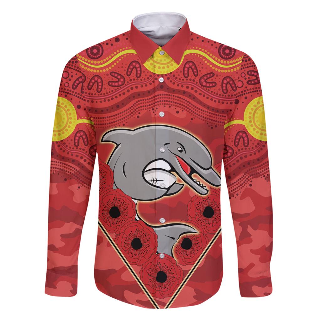 Custom Dolphins Rugby ANZAC Family Matching Puletasi and Hawaiian Shirt Aboriginal and Army Patterns