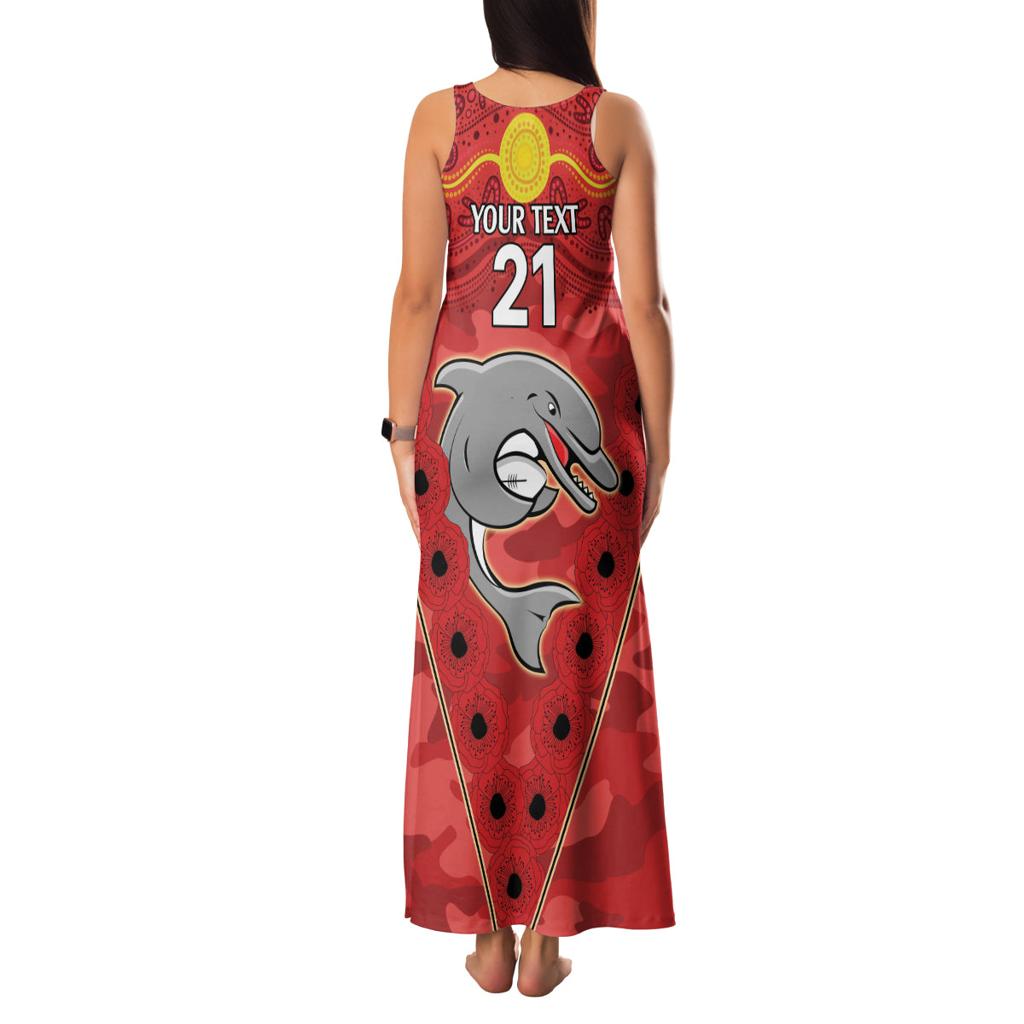 Custom Dolphins Rugby ANZAC Family Matching Tank Maxi Dress and Hawaiian Shirt Aboriginal and Army Patterns