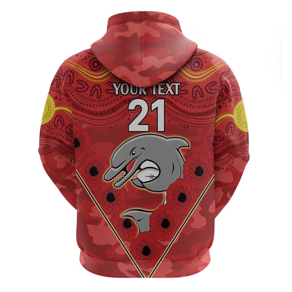 Custom Dolphins Rugby ANZAC Hoodie Aboriginal and Army Patterns