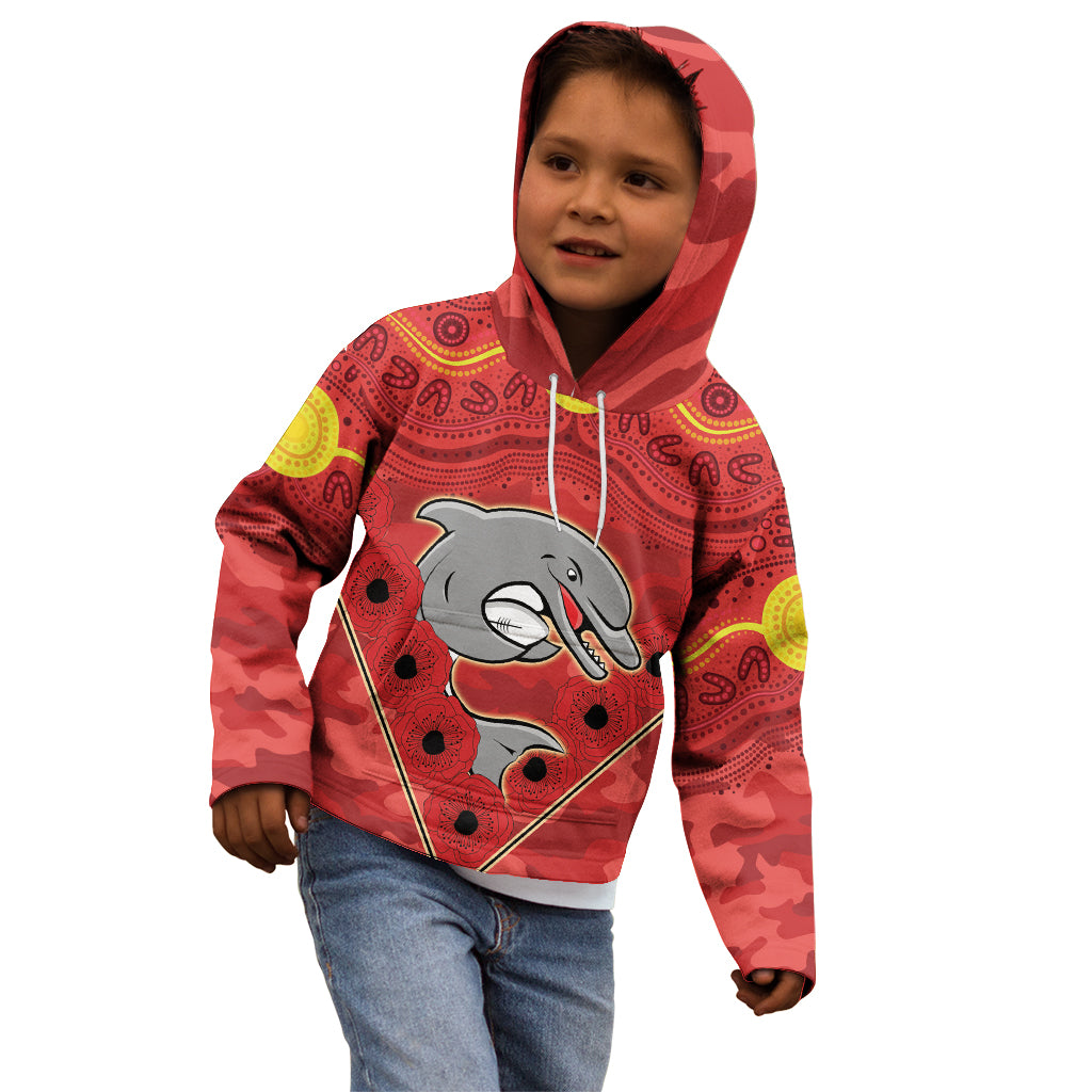 Custom Dolphins Rugby ANZAC Kid Hoodie Aboriginal and Army Patterns