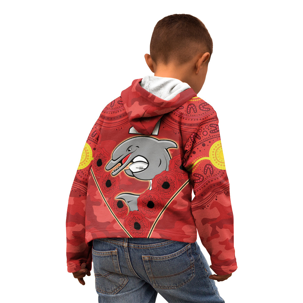 Custom Dolphins Rugby ANZAC Kid Hoodie Aboriginal and Army Patterns