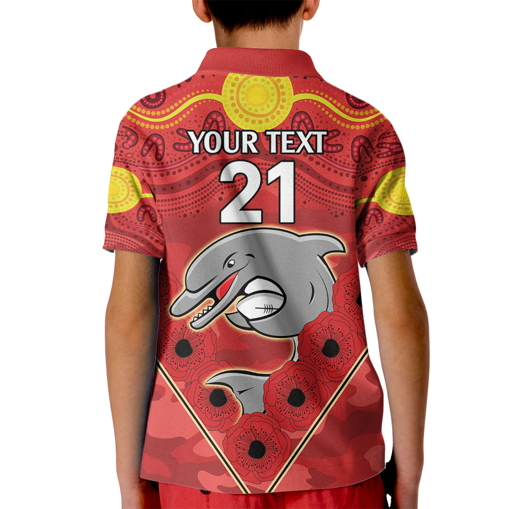 Custom Dolphins Rugby ANZAC Kid Polo Shirt Aboriginal and Army Patterns