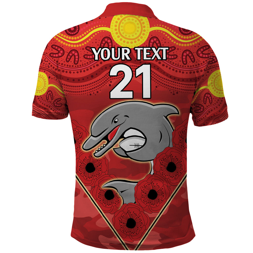 Custom Dolphins Rugby ANZAC Polo Shirt Aboriginal and Army Patterns