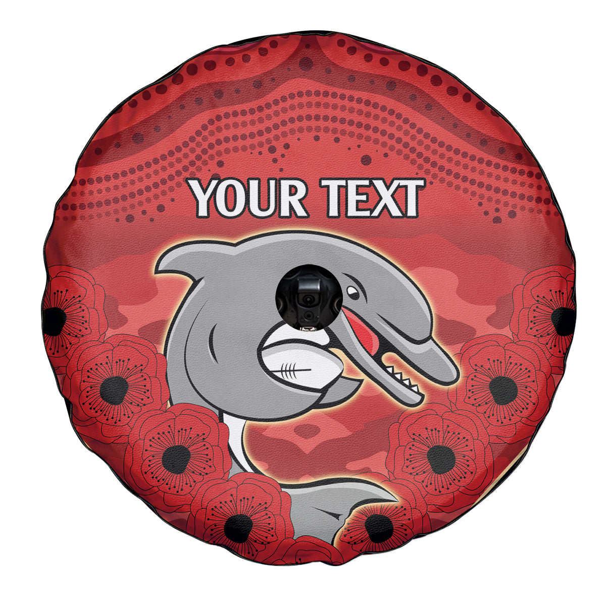 Custom Dolphins Rugby ANZAC Spare Tire Cover Aboriginal and Army Patterns