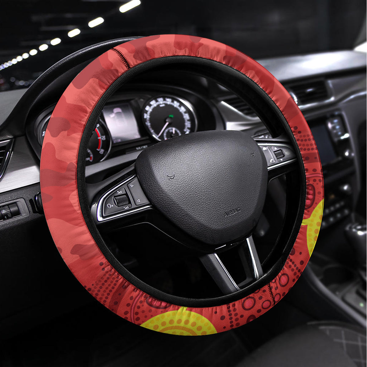 Dolphins Rugby ANZAC Steering Wheel Cover Aboriginal and Army Patterns