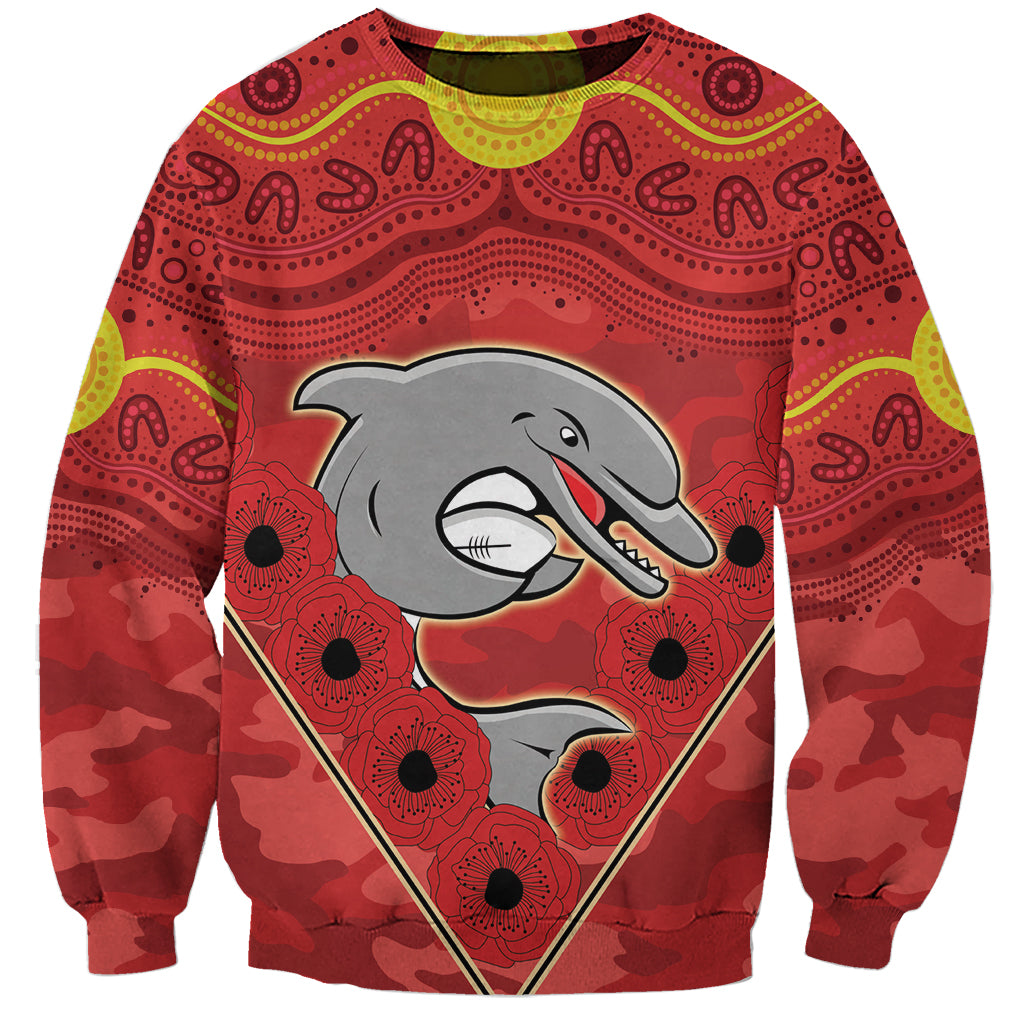 Custom Dolphins Rugby ANZAC Sweatshirt Aboriginal and Army Patterns