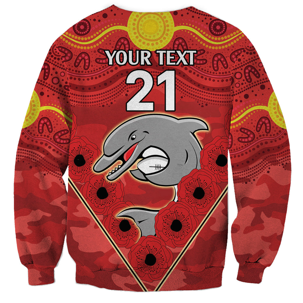 Custom Dolphins Rugby ANZAC Sweatshirt Aboriginal and Army Patterns