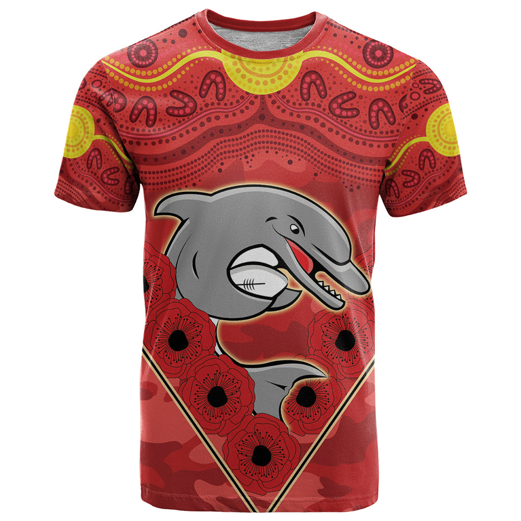 Custom Dolphins Rugby ANZAC T Shirt Aboriginal and Army Patterns