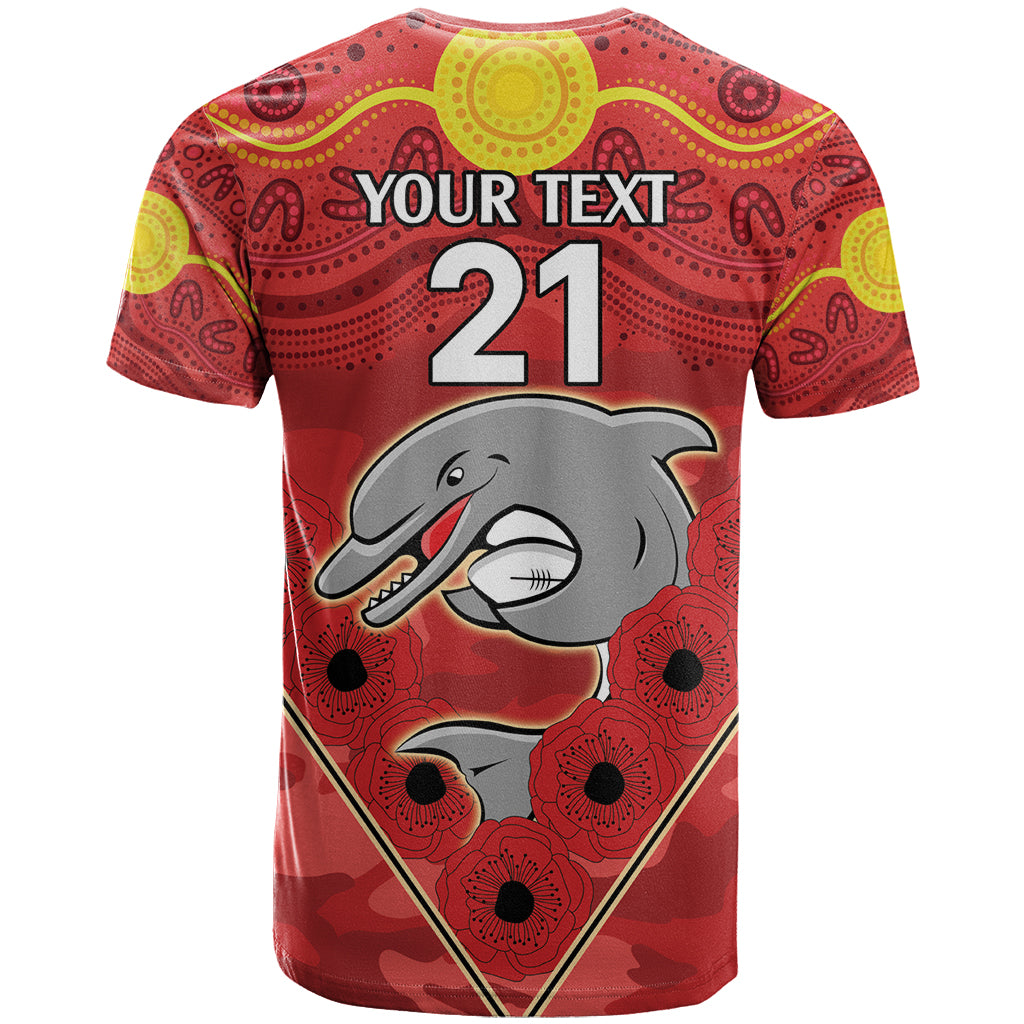 Custom Dolphins Rugby ANZAC T Shirt Aboriginal and Army Patterns