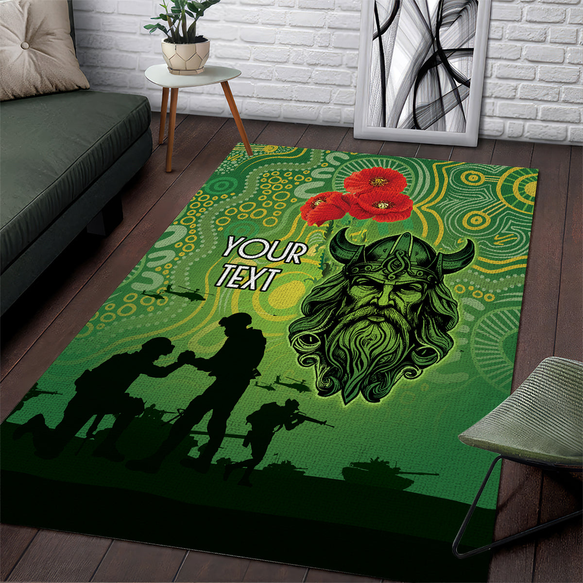 Custom Raiders Rugby ANZAC Area Rug Canberra The Military Soldiers