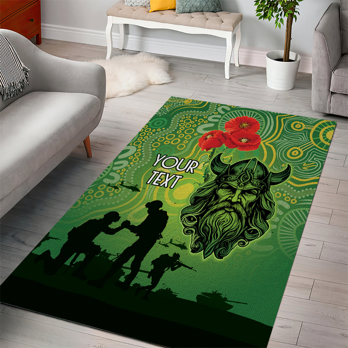 Custom Raiders Rugby ANZAC Area Rug Canberra The Military Soldiers