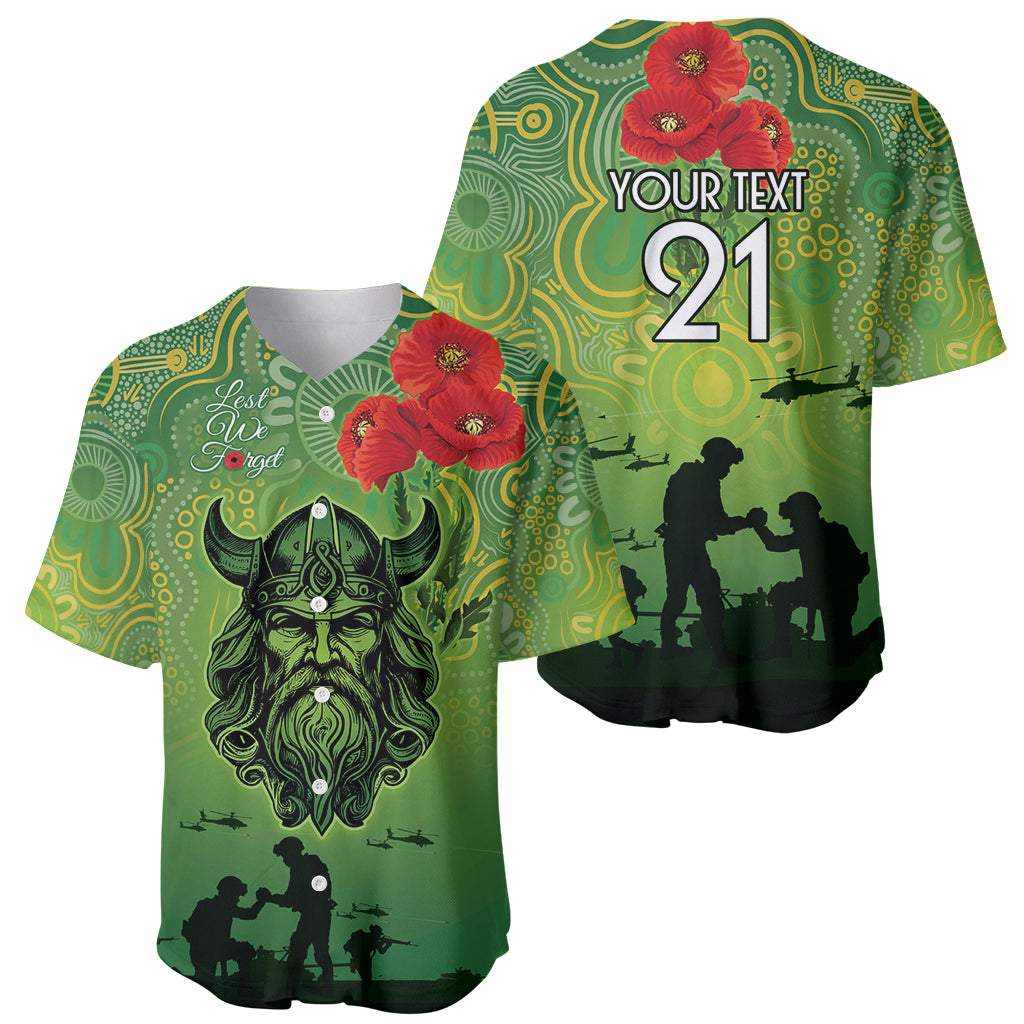 Custom Raiders Rugby ANZAC Baseball Jersey Canberra The Military Soldiers