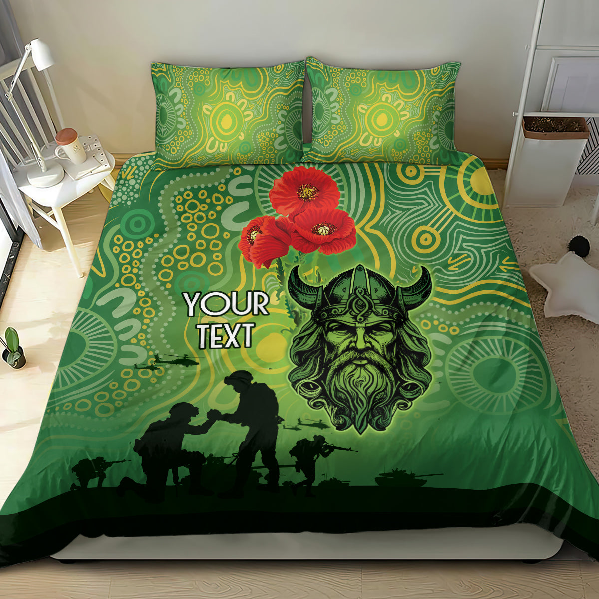 Custom Raiders Rugby ANZAC Bedding Set Canberra The Military Soldiers