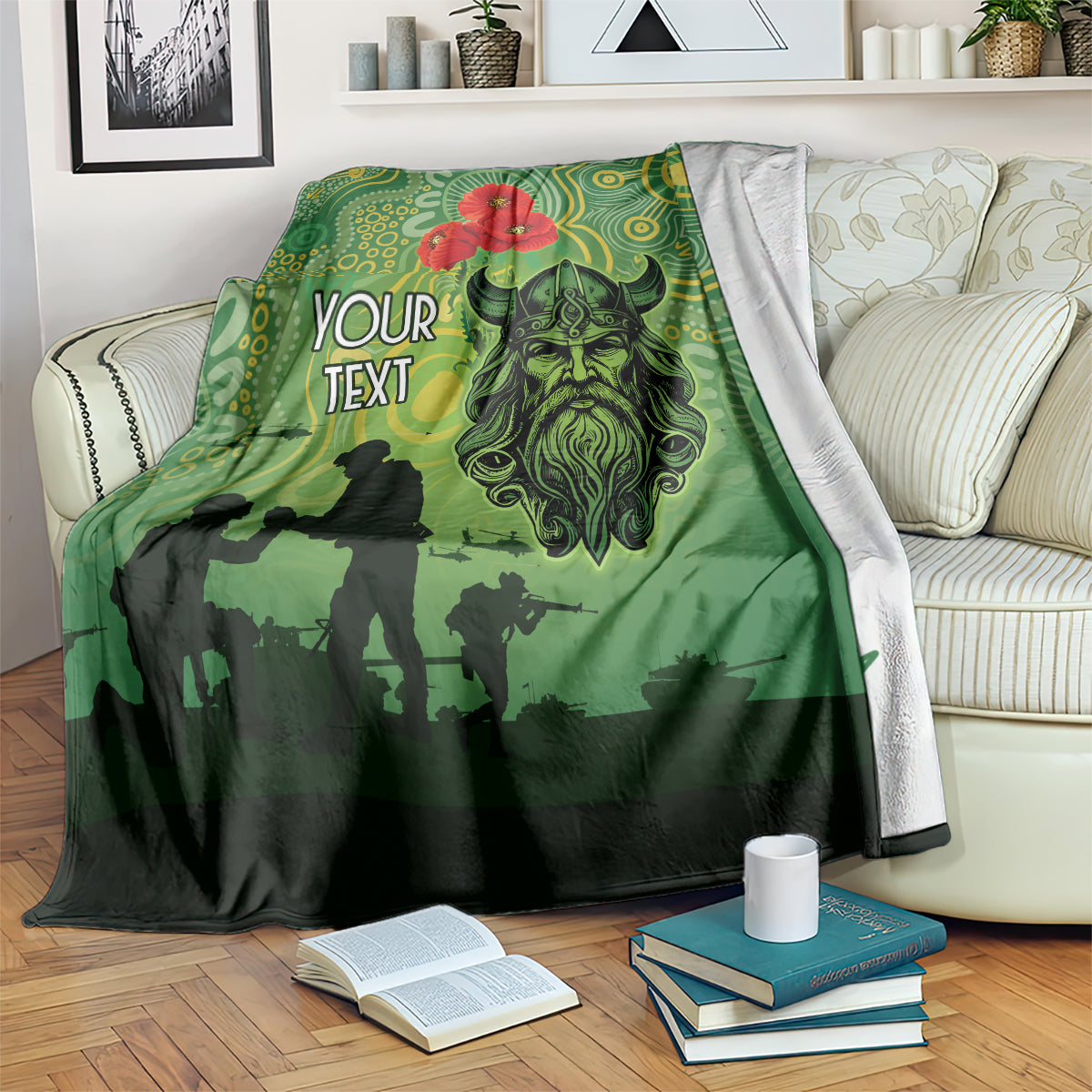 Custom Raiders Rugby ANZAC Blanket Canberra The Military Soldiers