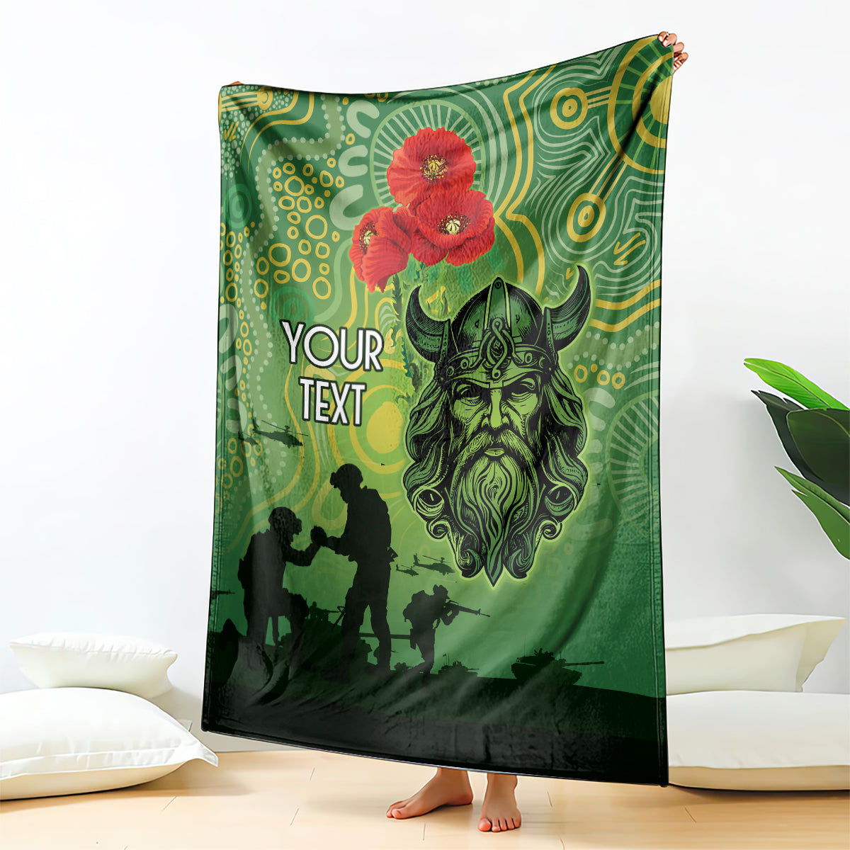 Custom Raiders Rugby ANZAC Blanket Canberra The Military Soldiers