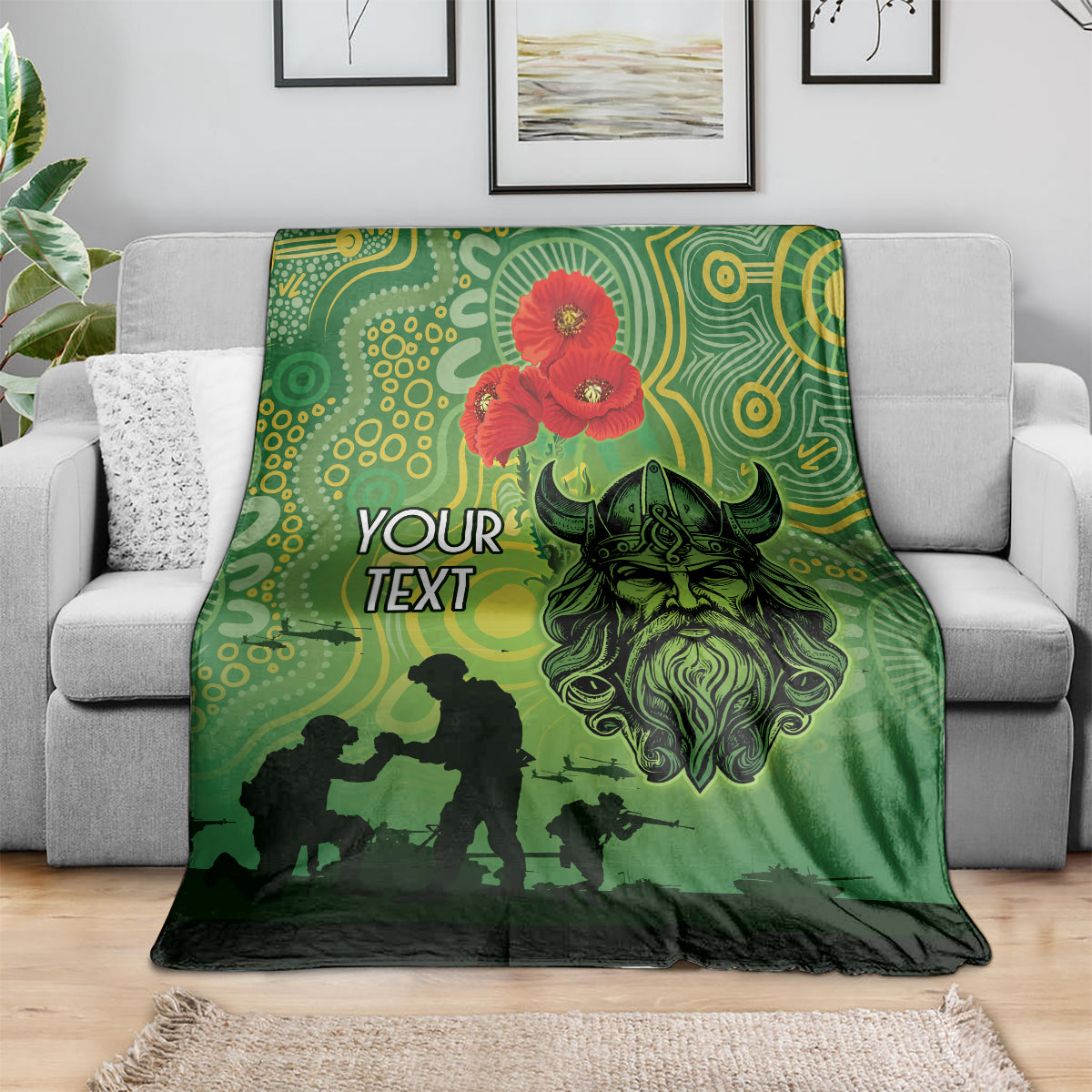 Custom Raiders Rugby ANZAC Blanket Canberra The Military Soldiers