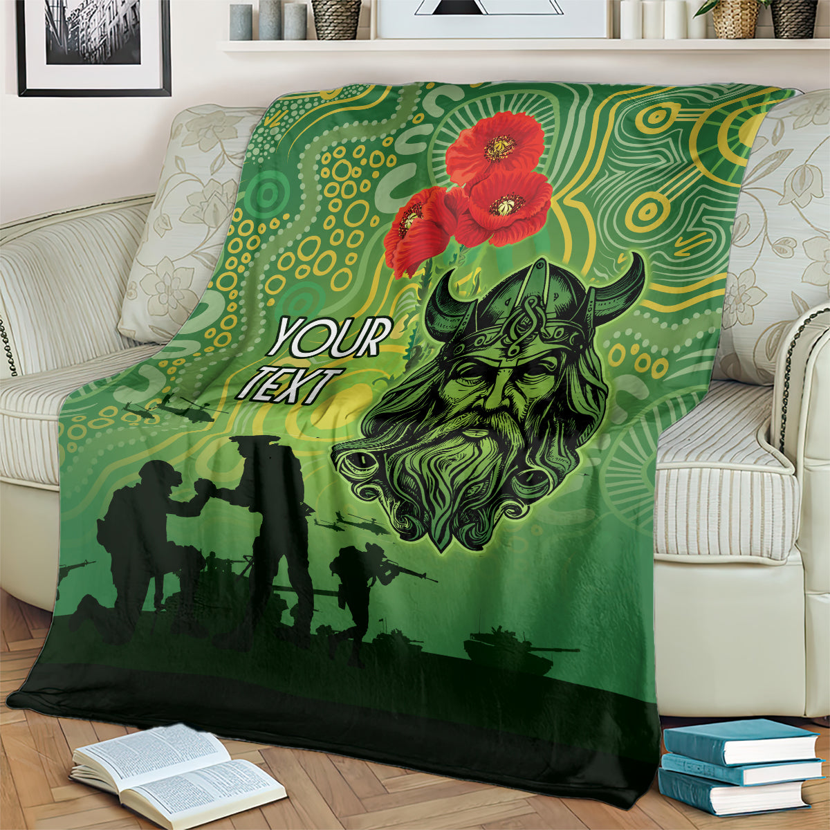 Custom Raiders Rugby ANZAC Blanket Canberra The Military Soldiers