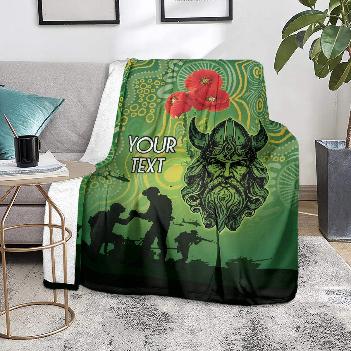 Custom Raiders Rugby ANZAC Blanket Canberra The Military Soldiers