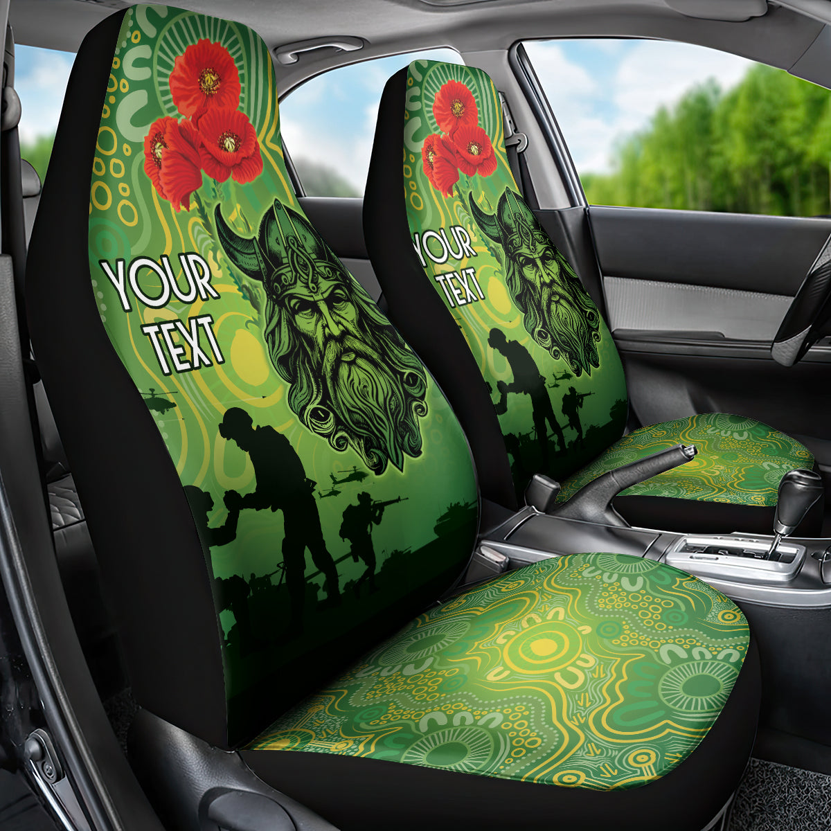 Custom Raiders Rugby ANZAC Car Seat Cover Canberra The Military Soldiers