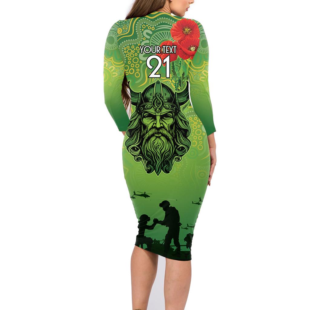 Custom Raiders Rugby ANZAC Family Matching Long Sleeve Bodycon Dress and Hawaiian Shirt Canberra The Military Soldiers