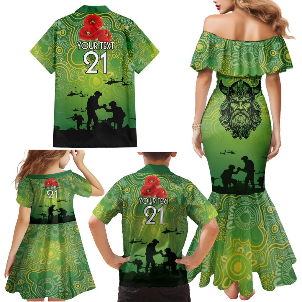 Custom Raiders Rugby ANZAC Family Matching Mermaid Dress and Hawaiian Shirt Canberra The Military Soldiers